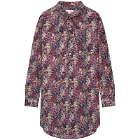 Engineered Garments Rounded Collar Shirt NAVY/PINK SMALL FLORAL PRINTED LAWN