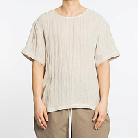 S.K. MANOR HILL Linen T-shirt NATURAL