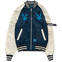 Alpha Industries Playboy Multi Stack Bomber REPLICA BLUE