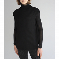 AURALEE Super Fine Wool RIB Knit Turtle Neck Vest BLACK