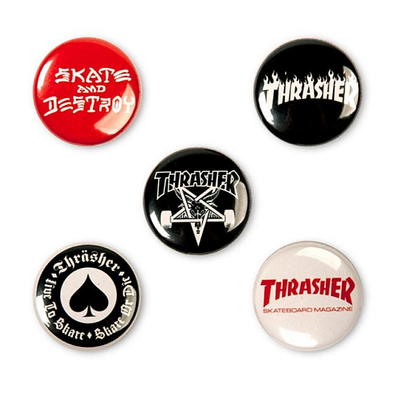 Значок Thrasher Buttons  FW23 от Thrasher в интернет магазине www.traektoria.ru - 1 фото