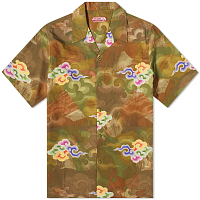 MAHARISHI Camo Cloud Camp Collar Shirt Tibetan Arvn JUNGLE CLOUD