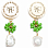 Sporty & Rich Flower & Bead Earrings Pearl/Green