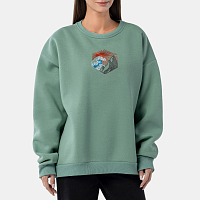 Becoz Hexagon Fleece Sweatshirt LIGHT EMERALD