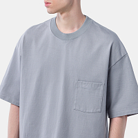 AURALEE Stand-up TEE BLUE GRAY