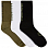 MAHARISHI 9346 Miltype Peace Sports Socks 3 Pack Cotton WHITE / BLACK / OLIVE