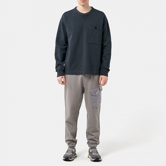 Толстовка Ten C Girocollo Garment Dyed Direct Fixed Diagonal Cotto  SS23 от Ten C в интернет магазине www.traektoria.ru - 4 фото