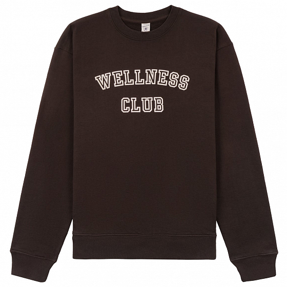 Толстовка Sporty & Rich Wellness Club Flocked Crewneck  SS23 от Sporty & Rich в интернет магазине www.traektoria.ru - 1 фото
