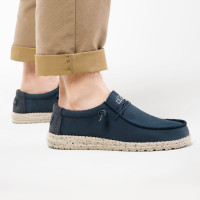 Dude Wally . RECYCLED LEATHER NAVY