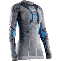 X-Bionic Apani 4.0 Merino Shirt Round Neck LG SL WMN Black/Grey/Turquoise