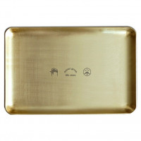 MISTER GREEN XL Logo Rolling Tray Heavy Brass Brass