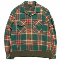 Engineered Garments Classic Shirt Heavy Twill GREEN/ORANGE