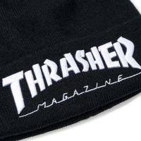 Thrasher Embroidered Logo Beanie BLACK/WHITE