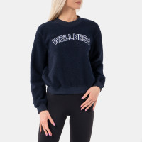 Sporty & Rich Sherpa Fleece Cropped Crewneck NAVY