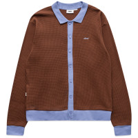 OBEY Accomplish Thermal Button Front Polo LS SEPIA MULTI