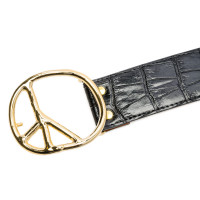 NEEDLES Peace Buckle Belt - Crocodile Leather BLACK