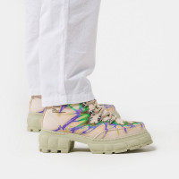VIRON Disruptor IN Upcycled Denim BEIGE PURPLE PRINT