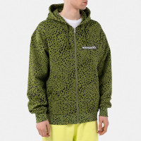 Noon Goons Chit Chat ZIP Hoodie GREEN LEOPARD