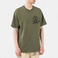 Engineered Garments Printed Cross Crew Neck T-shirt OLIVE - JOE