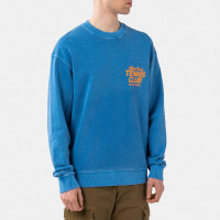 Scotch & Soda Garment DYE Slogan Artwork Crew Sweat Riviera Blue