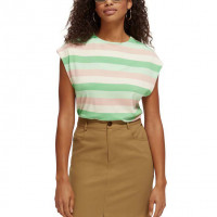 Scotch & Soda Loose FIT Sleeveless T-shirt Multi Stripe