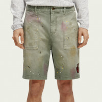 Scotch & Soda Fave - Worked-out Garment-dyed Twill Short ARMY