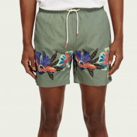 Scotch & Soda MID Length - Placement Printed Swimshort Green Print