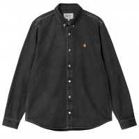 Carhartt WIP L/S Weldon Shirt BLACK (HEAVY STONE WASH)