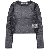 RIPNDIP Hypnotic Crop Mesh Long Sleeve BLACK