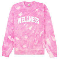 Sporty & Rich Wellness IVY TIE DYE Crewneck Taffy/White