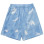 Sporty & Rich Serif Logo Embroidered TIE DYE GYM Short Hydrangea/White