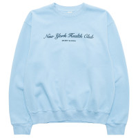 Sporty & Rich NY Health Club Flocked Crewneck H2O