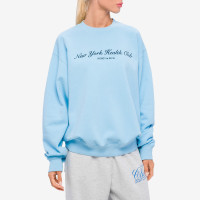 Sporty & Rich NY Health Club Flocked Crewneck H2O