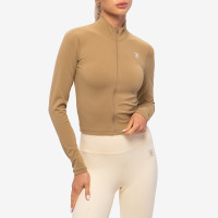 Sporty & Rich Runner Active ZIP UP Jacket Espresso/White