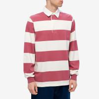 Pop Trading Company Striped Rugby Polo MESA ROSE