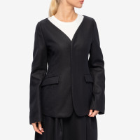 AURALEE Light Melton NO Collar Jacket INK BLACK