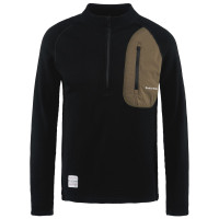 District Vision Half-zip Merino Grid Fleece BLACK