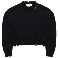 MARNI Cropped Crewneck Sweater BLACK